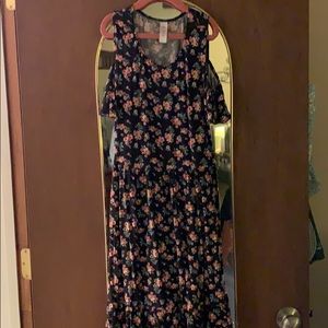 Justice floral dress with shoulder cutouts